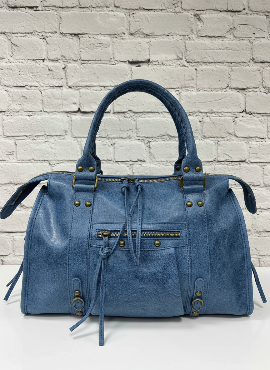 City bag vera pelle effetto sauvage grande