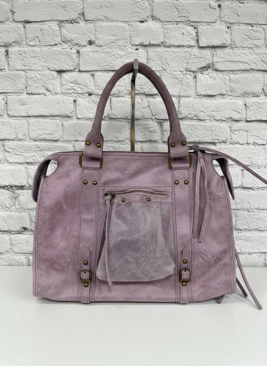 City bag vera pelle effetto sauvage grande