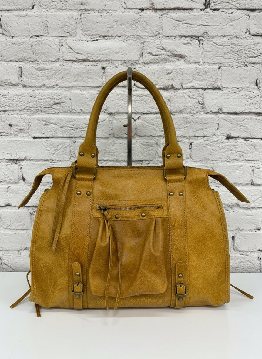 City bag vera pelle effetto sauvage grande