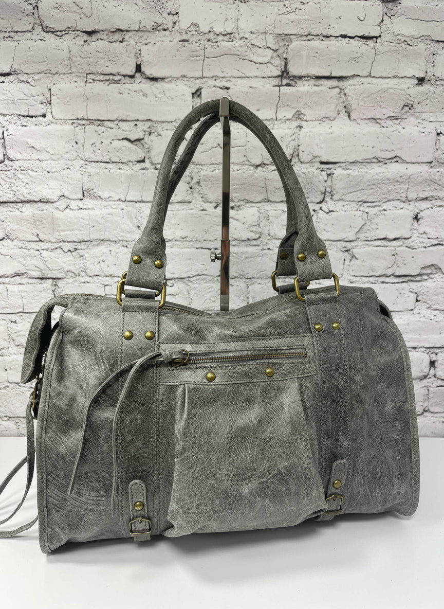 City bag vera pelle effetto sauvage grande