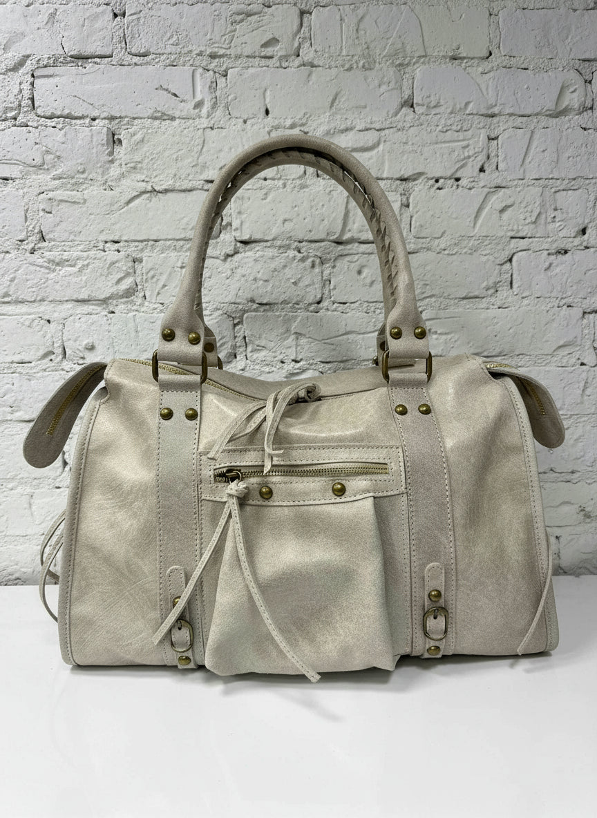 City bag vera pelle effetto sauvage grande