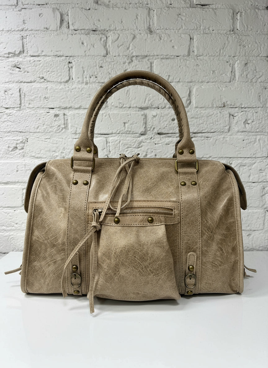 City bag vera pelle effetto sauvage grande